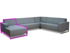 Livingruhm Lynn Chaiselongue Armlehne Links Silvertex