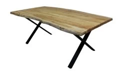 Henk Schram Design Esstisch SoHo Akazie Massiv Geölt Mit Baumkante 240 X 100 Cm