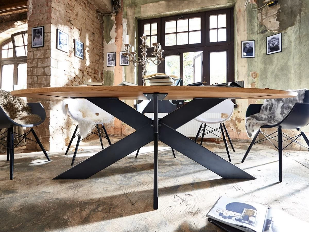 Designer Esstisch / Massivholztisch Denver Eiche Massiv 200 X 100 Cm Wildeiche Oval Bodahl 6 Designer Esstisch / Massivholztisch Denver Eiche Massiv 200 X 100 Cm Wildeiche Oval Bodahl – Bild 4