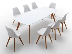 Livingruhm Esstisch Bess Ausziehbar Eiche & Weiß 160/205 X 95 Cm