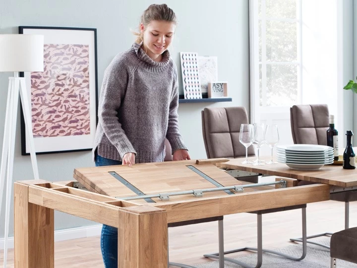 MCA Furniture Esstisch Nantes Ausziehbar Wildeiche Massiv 140 - 220 X 90 Cm 5 MCA Furniture Esstisch Nantes Ausziehbar Wildeiche Massiv 140 - 220 X 90 Cm – Bild 3