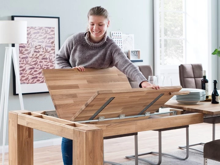 MCA Furniture Esstisch Nantes Ausziehbar Wildeiche Massiv 140 - 220 X 90 Cm 6 MCA Furniture Esstisch Nantes Ausziehbar Wildeiche Massiv 140 - 220 X 90 Cm – Bild 4