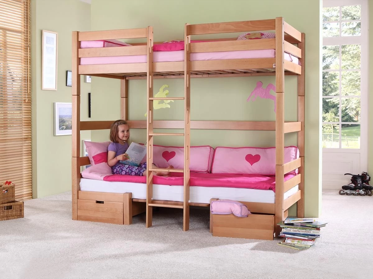 Relita Etagenbett Finley 90 X 200 Cm Buche Massiv Mit Sitzkissen 4 Relita Etagenbett Finley 90 X 200 Cm Buche Massiv Mit Sitzkissen – Bild 2