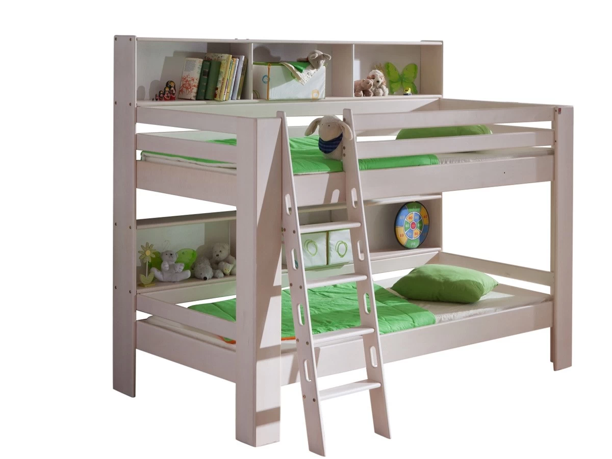 Relita Etagenbett Jan 90 X 200 Cm Buche Massiv Mit Regal + Rollrost Weiß 4 Relita Etagenbett Jan 90 X 200 Cm Buche Massiv Mit Regal + Rollrost Weiß – Bild 2