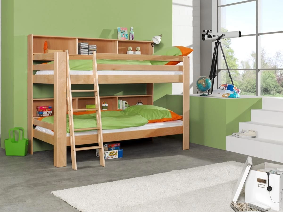 Relita Etagenbett Jan 90 X 200 Cm Buche Massiv Mit Regal + Rollrost Weiß 6 Relita Etagenbett Jan 90 X 200 Cm Buche Massiv Mit Regal + Rollrost Weiß – Bild 4
