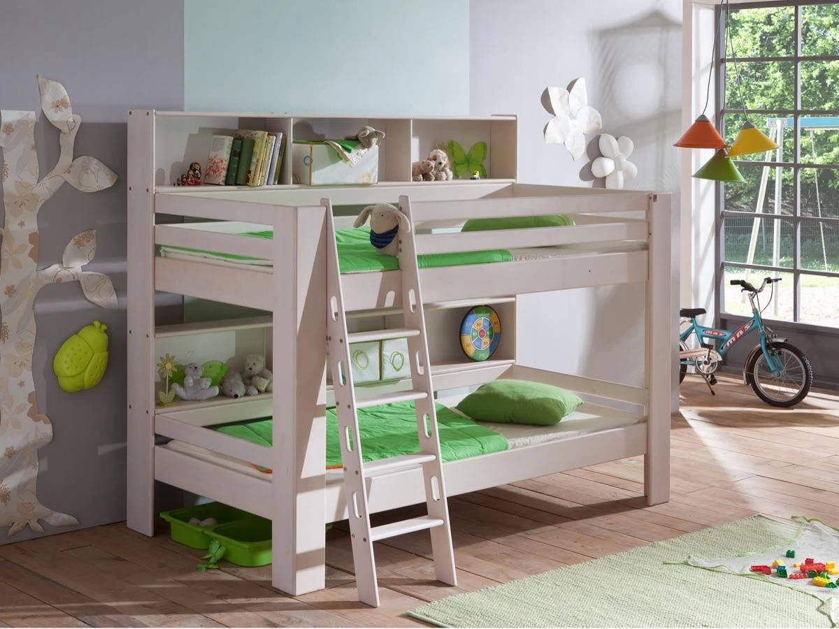 Relita Etagenbett Jan 90 X 200 Cm Buche Massiv Mit Regal + Rollrost Weiß 3 Relita Etagenbett Jan 90 X 200 Cm Buche Massiv Mit Regal + Rollrost Weiß