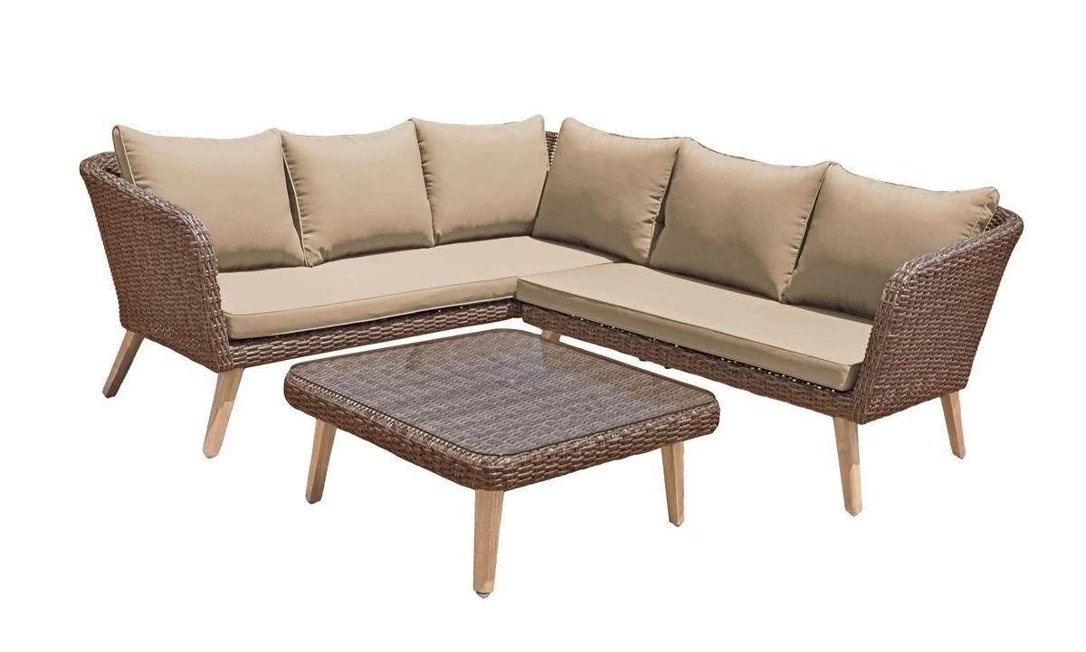 Livingruhm Gartenlounge Pamplona Alu Kunststoffgeflecht Akazie Braun FSC® 3 Livingruhm Gartenlounge Pamplona Alu Kunststoffgeflecht Akazie Braun FSC®