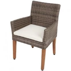 Livingruhm Gartenstuhl Mangium 2er-Set Kunststoffgeflecht Akazie