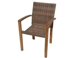 Livingruhm Gartenstuhl Topkea 6er-Set Kunststoffgeflecht Akazie