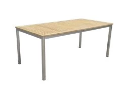 Livingruhm Gartentisch Dallas Edelstahl Teak 180 X 90 Cm