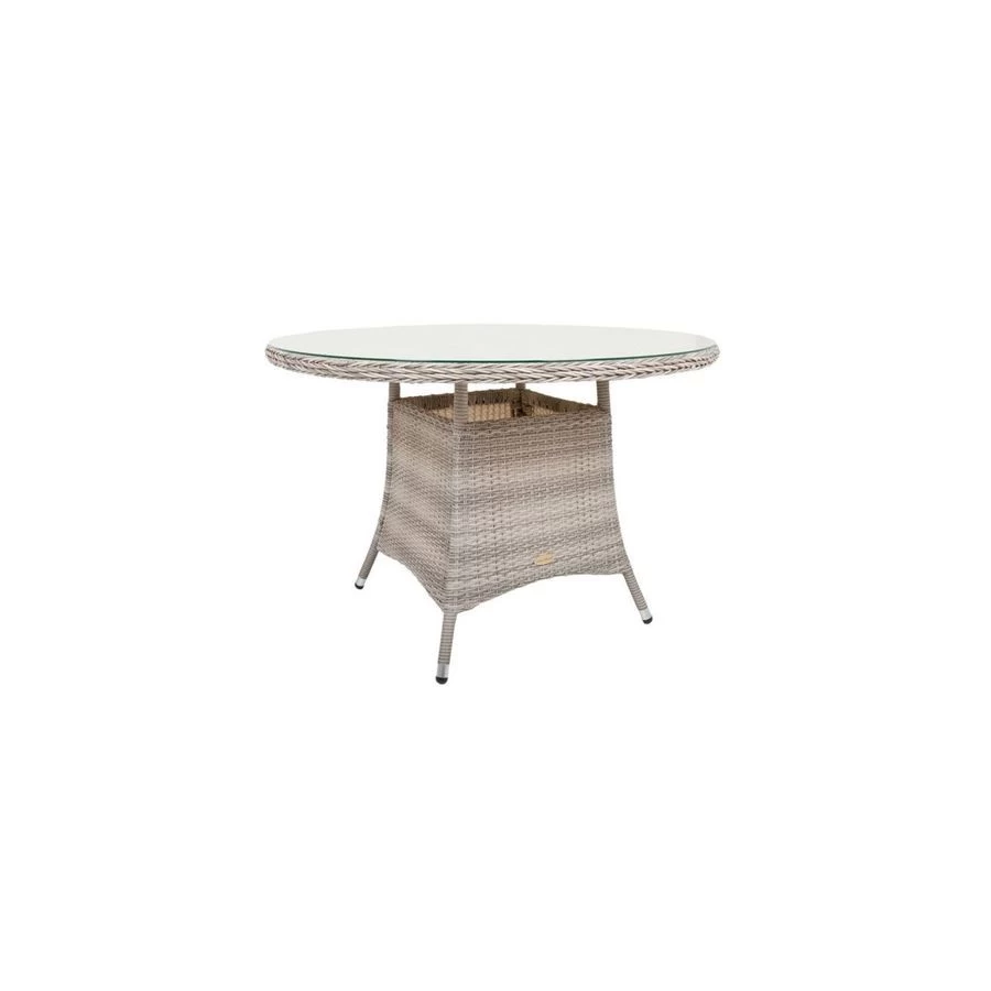 Livingruhm Gartentisch Sesam Glas Kunststoffgeflecht Grau 4 Livingruhm Gartentisch Sesam Glas Kunststoffgeflecht Grau – Bild 2