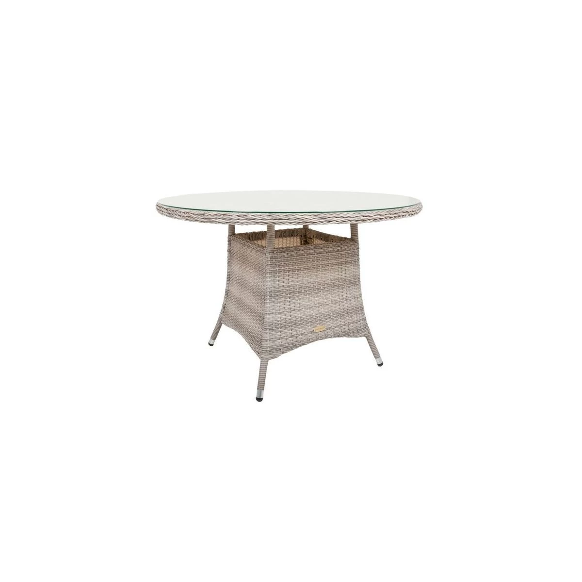 Livingruhm Gartentisch Sesam Rund Glas Kunststoffgeflecht Grau 3 Livingruhm Gartentisch Sesam Rund Glas Kunststoffgeflecht Grau