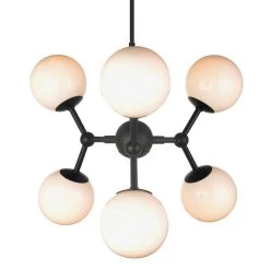 Halo Design Atom Chandelier 6L Opal Glas Hängelampe