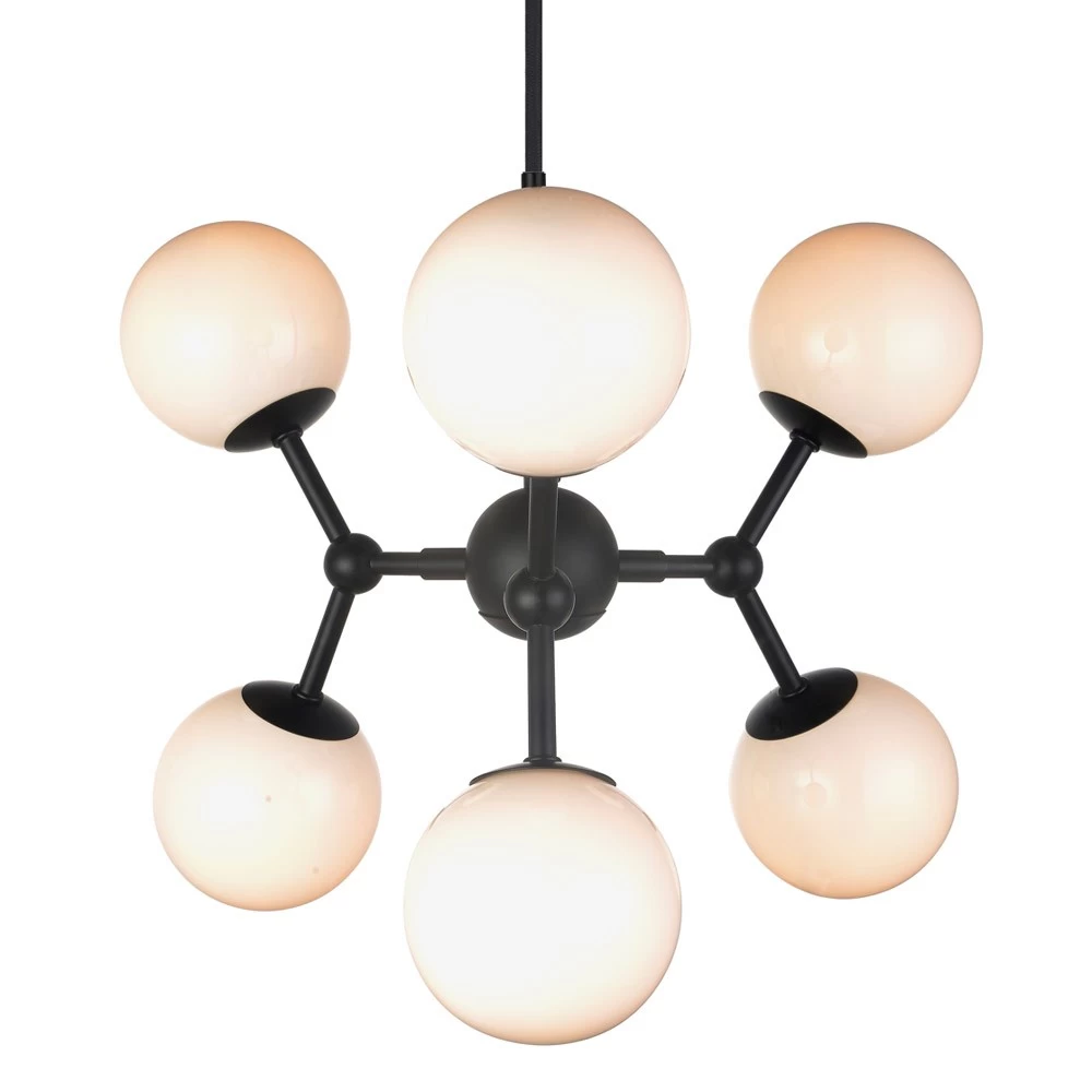 Halo Design Atom Chandelier 6L Opal Glas Hängelampe 3 Halo Design Atom Chandelier 6L Opal Glas Hängelampe