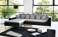 Jockenhöfer Sofa Montego Hellgrau-schwarz
