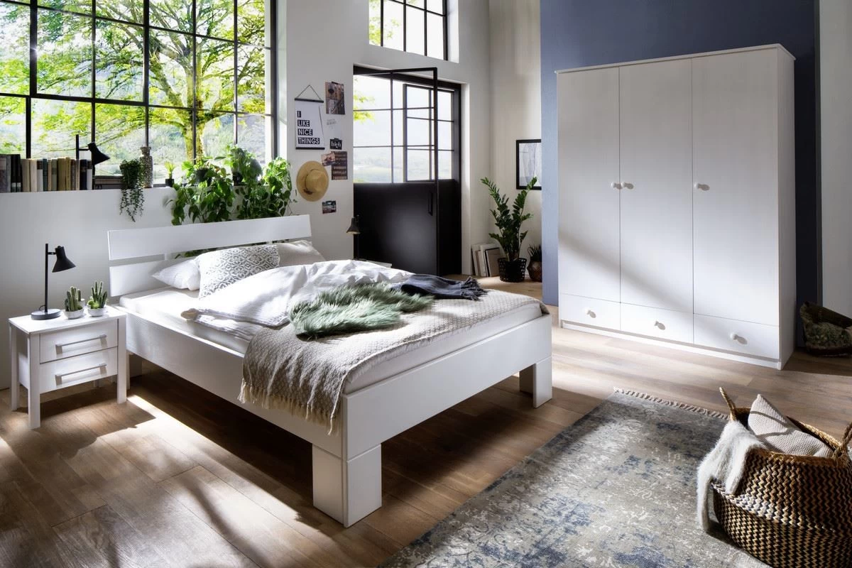 Livingruhm Kleiderschrank Annika Fichte Massiv Weiß 3-türig 4 Livingruhm Kleiderschrank Annika Fichte Massiv Weiß 3-türig – Bild 2