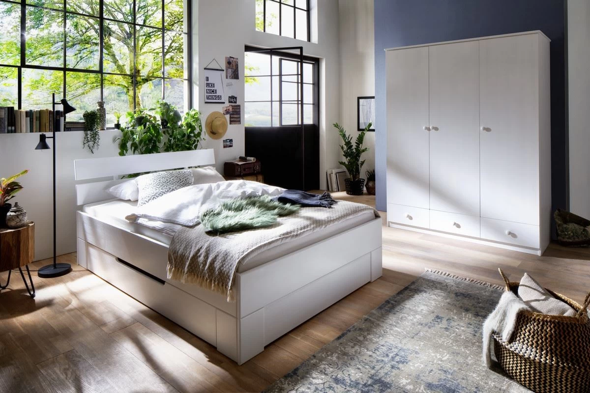 Livingruhm Kleiderschrank Annika Fichte Massiv Weiß 3-türig 3 Livingruhm Kleiderschrank Annika Fichte Massiv Weiß 3-türig