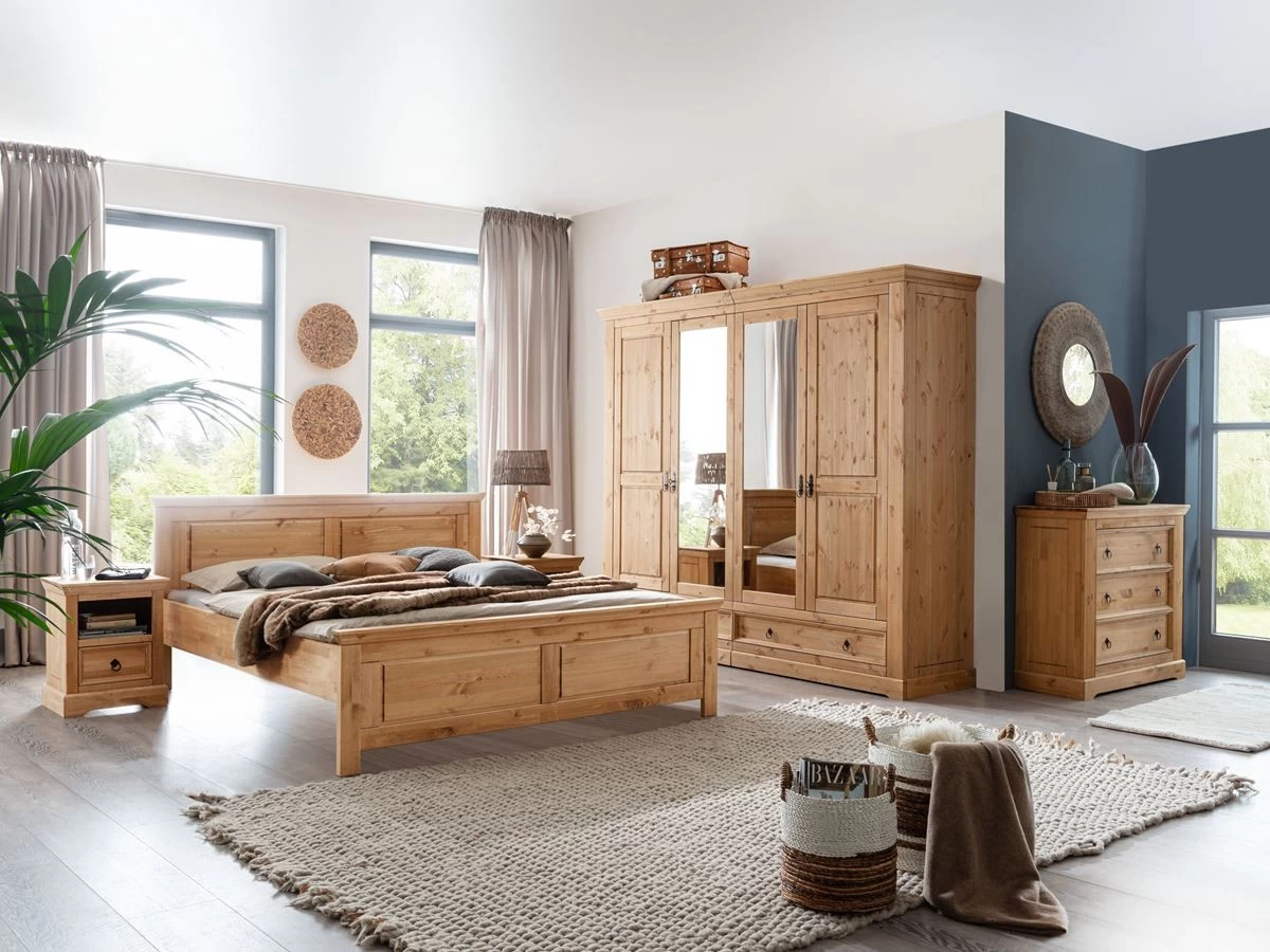 Livingruhm Kleiderschrank Kiefer Massiv Montan Eichefarbig 4 Türig Mit Spiegel 5 Livingruhm Kleiderschrank Kiefer Massiv Montan Eichefarbig 4 Türig Mit Spiegel – Bild 3