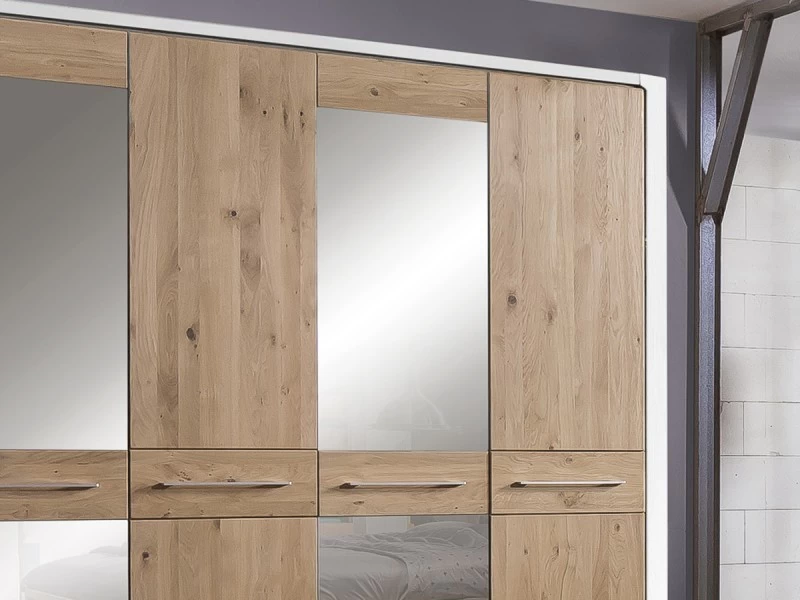 Kleiderschrank Landhaus Elba 5-türig Eiche Weiß Mit Spiegeltüren 6 Kleiderschrank Landhaus Elba 5-türig Eiche Weiß Mit Spiegeltüren – Bild 4