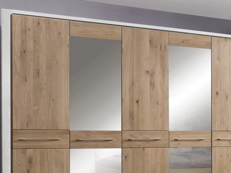 Kleiderschrank Landhaus Elba 5-türig Eiche Weiß Mit Spiegeltüren 5 Kleiderschrank Landhaus Elba 5-türig Eiche Weiß Mit Spiegeltüren – Bild 3