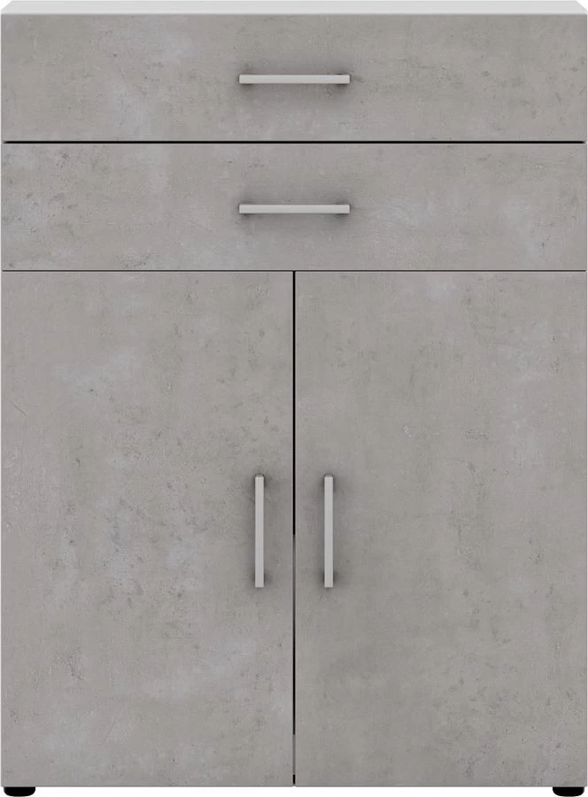 Kommode Direct Korpus Weiß Front Beton 3 Ordnerhöhen 2 Türig. 2SK 4 Kommode Direct Korpus Weiß Front Beton 3 Ordnerhöhen 2 Türig. 2SK – Bild 2