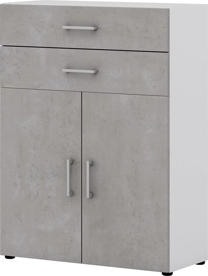 Kommode Direct Korpus Weiß Front Beton 3 Ordnerhöhen 2 Türig. 2SK 3 Kommode Direct Korpus Weiß Front Beton 3 Ordnerhöhen 2 Türig. 2SK