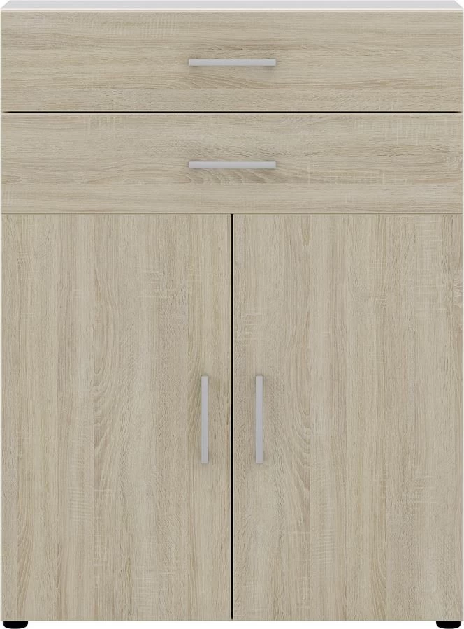 Kommode Direct Weiß Front Eiche 3 Ordnerhöhen 2 Türig 2 SK 5 Kommode Direct Weiß Front Eiche 3 Ordnerhöhen 2 Türig 2 SK – Bild 3