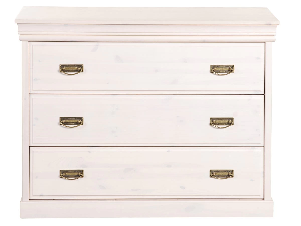 Livingruhm Kommode Melina Kiefer Massiv Weiß 107cm 5 Livingruhm Kommode Melina Kiefer Massiv Weiß 107cm – Bild 3