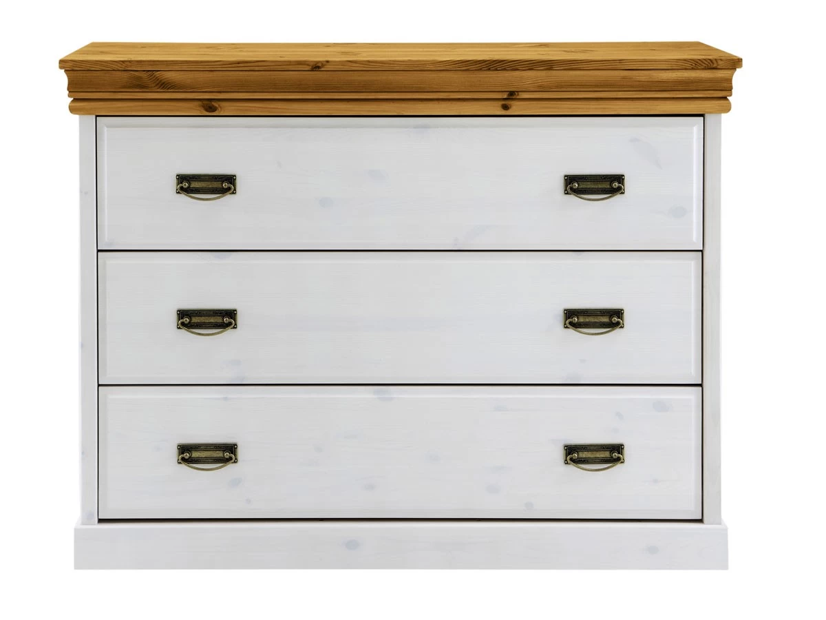 Livingruhm Kommode Melina Kiefer Massiv Weiß 107cm 4 Livingruhm Kommode Melina Kiefer Massiv Weiß 107cm – Bild 2