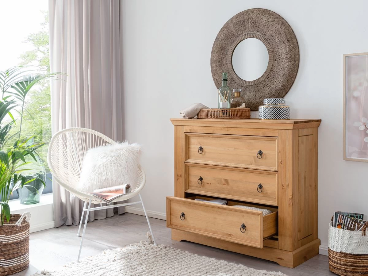 Livingruhm Kommode Montan Kiefer Massiv Eichefarbig Mit 3 Schubladen 4 Livingruhm Kommode Montan Kiefer Massiv Eichefarbig Mit 3 Schubladen – Bild 2