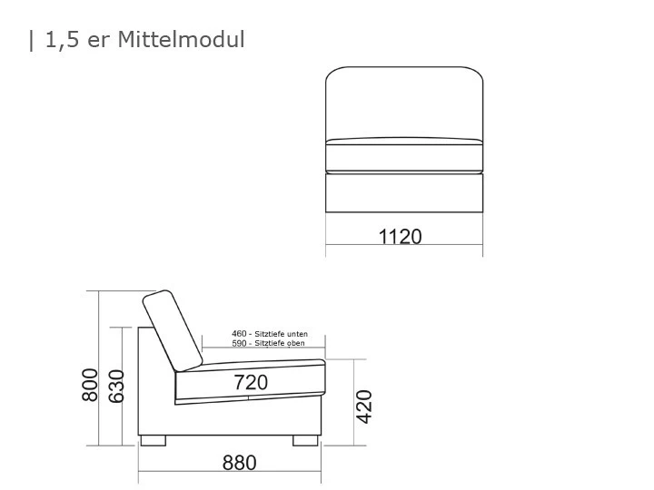 Livingruhm Bari Loungegruppe Modul Mitte 1,5-Sitzer Silvertex 4 Livingruhm Bari Loungegruppe Modul Mitte 1,5-Sitzer Silvertex – Bild 2