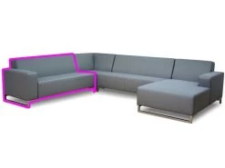 Livingruhm Lynn Loungegruppe Modul Abschluss Links 2,5-Sitzer Silvertex