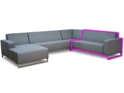 Livingruhm Lynn Loungegruppe Modul Abschluss Rechts 2,5-Sitzer Silvertex