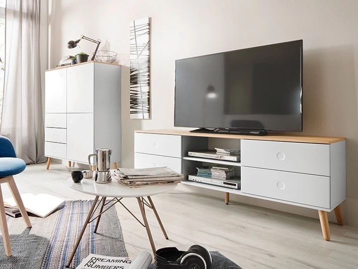 Lowboard Joan Eiche & Weiß 162cm Livingruhm 11 Lowboard Joan Eiche & Weiß 162cm Livingruhm – Bild 9