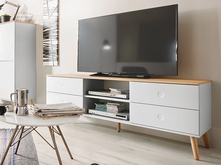 Lowboard Joan Eiche & Weiß 162cm Livingruhm 3 Lowboard Joan Eiche & Weiß 162cm Livingruhm