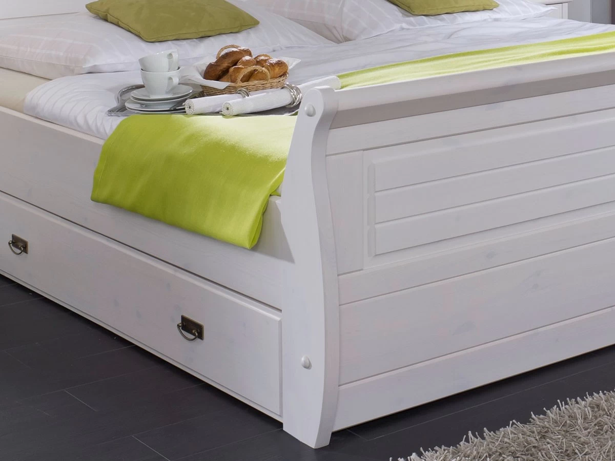 Livingruhm Massivholzbett Melina 180 X 200 Cm Kiefer Massiv Weiß Gewachst Mit Bettkasten 4 Livingruhm Massivholzbett Melina 180 X 200 Cm Kiefer Massiv Weiß Gewachst Mit Bettkasten – Bild 2