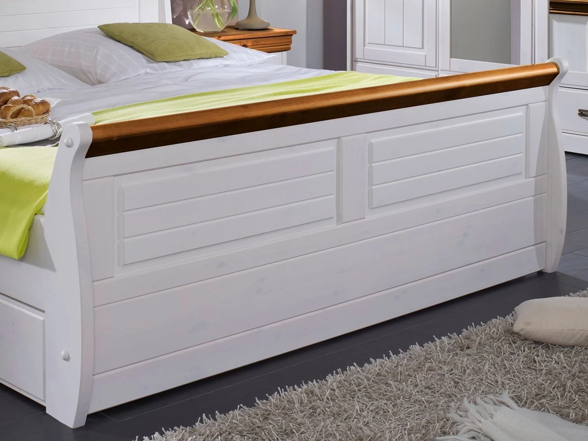 Massivholzbett Melina 180 X 200cm Kiefer Massiv Weiß Honig Mit Bettkasten 6 Massivholzbett Melina 180 X 200cm Kiefer Massiv Weiß Honig Mit Bettkasten – Bild 4