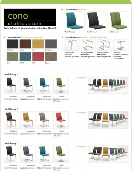 MCA Furniture Stuhl Flores C 2er Set Freischwinger Kunstleder & Rundrohr 14 MCA Furniture Stuhl Flores C 2er Set Freischwinger Kunstleder & Rundrohr – Bild 12