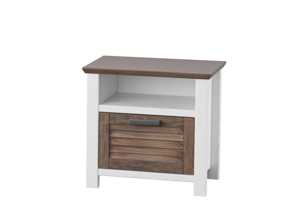 Nachtkommode Laguna Pinie Weiss Braun 3 Nachtkommode Laguna Pinie Weiss Braun