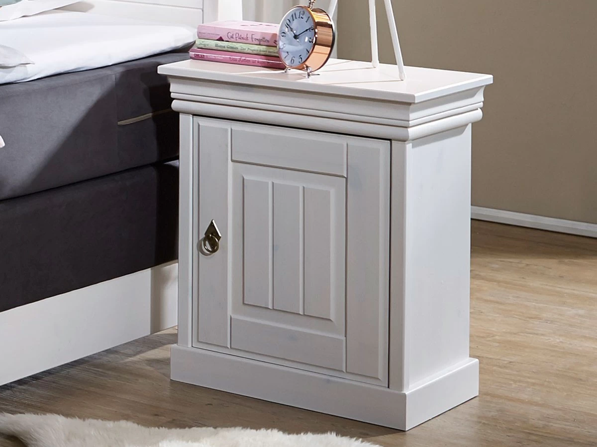 Nachtkommode Melina Kiefer Massiv Weiß Gewachst 3 Nachtkommode Melina Kiefer Massiv Weiß Gewachst