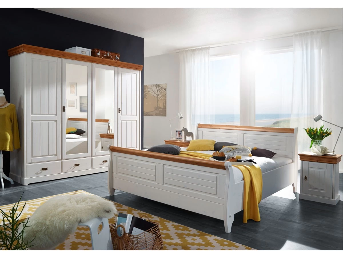 Nachtkommode Melina Kiefer Massiv Weiß Honig Gewachst 5 Nachtkommode Melina Kiefer Massiv Weiß Honig Gewachst – Bild 3