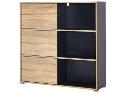 Livingruhm Regal Mit 3 Schiebetüren Anthrazit Eiche Dekor -Paulmann Store regal nisse mit 3 schiebeturen anthrazit eiche dekor 128 10214 Y6mS 1280x1280