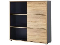 Livingruhm Regal Mit 3 Schiebetüren Anthrazit Eiche Dekor -Paulmann Store regal nisse mit 3 schiebeturen anthrazit eiche dekor 128 10214 bnaZ 1280x1280