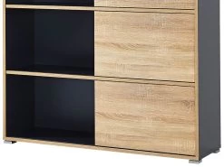 Livingruhm Regal Mit 3 Schiebetüren Anthrazit Eiche Dekor -Paulmann Store regal nisse mit 3 schiebeturen anthrazit eiche dekor 128 10214 fOb2 1280x1280