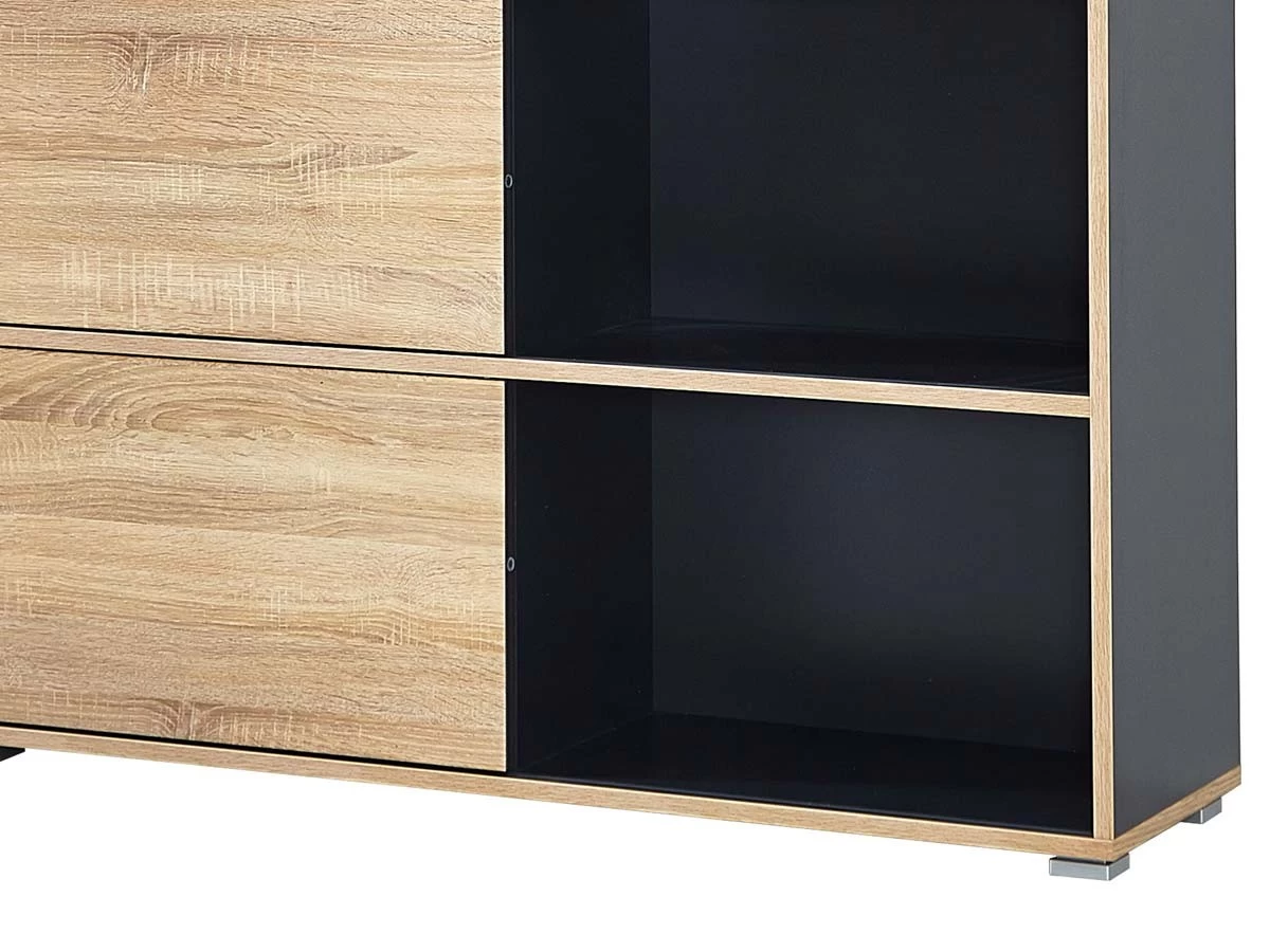 Livingruhm Regal Mit 5 Schiebetüren Anthrazit Eiche Dekor 7 Livingruhm Regal Mit 5 Schiebetüren Anthrazit Eiche Dekor – Bild 5