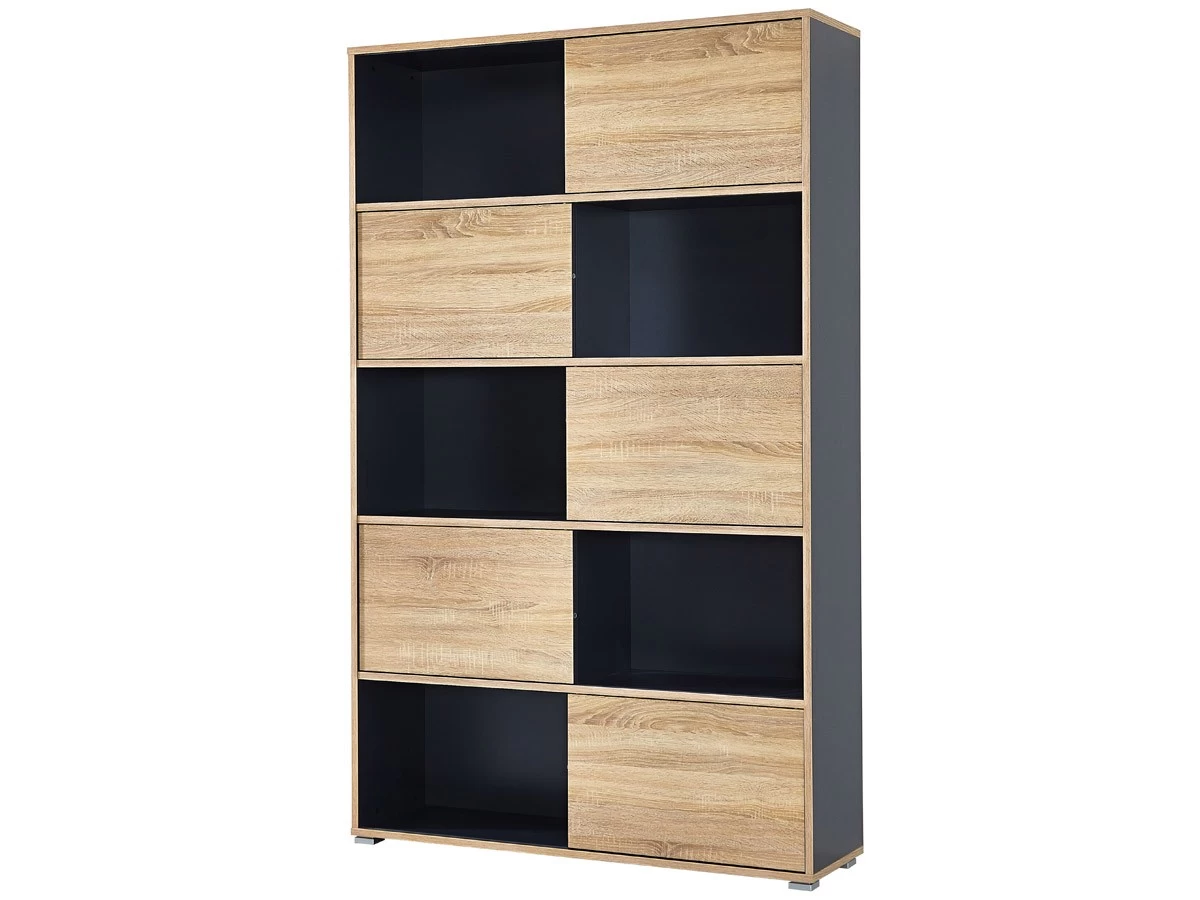 Livingruhm Regal Mit 5 Schiebetüren Anthrazit Eiche Dekor 3 Livingruhm Regal Mit 5 Schiebetüren Anthrazit Eiche Dekor