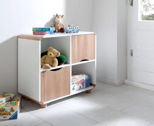 Regal Sam Standregal Buche Massiv Natur / Weiß 3 Regal Sam Standregal Buche Massiv Natur / Weiß