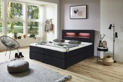 Relita Boxspringbett Lena 180 X 200 Cm LED & USB Schwarz