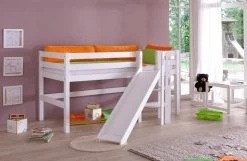 Relita Spielbett Eliyas Mit Leiter + Rutsche Und Rollrost Weiß