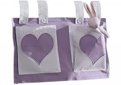 Relita Stofftaschen Für Hoch- Und Etagenbetten Lila/weiß - Herz